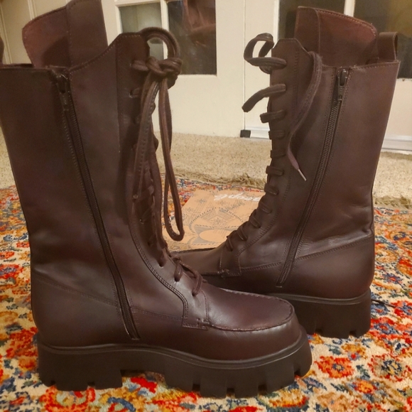 Jones Lug Sole Lace Up Boots Free People - Picture 2 of 7